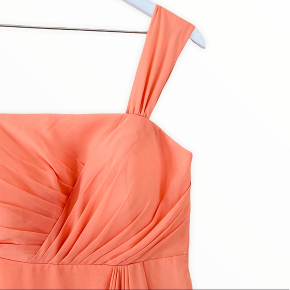 Azazie NWT 2 Pc. Olivia Coral Chiffon Flowy Dress Size 8 - Picture 10 of 12